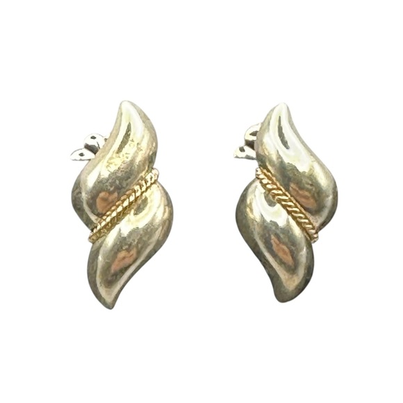 Tiffany & Co. Jewelry - Tiffany & Co Sterling Silver & 14kt Twisted Shell  Stud Earrings